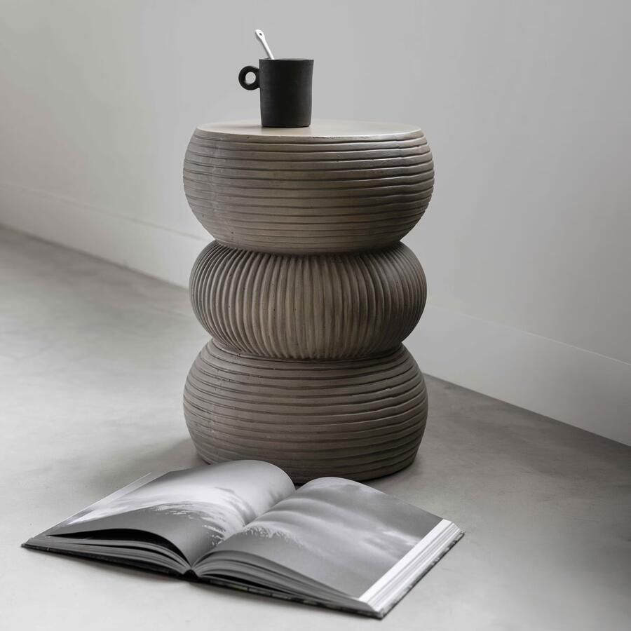 MUST Living Bijzettafel Slice Ø35cm Olive Rond