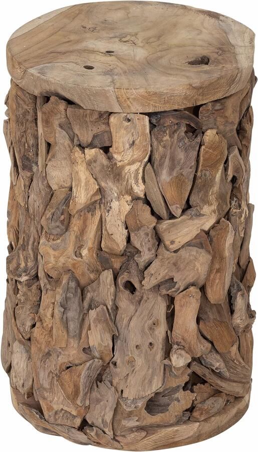 MUST Living Bijzettafel Spice Teakhout Ø30cm Bruin Organisch