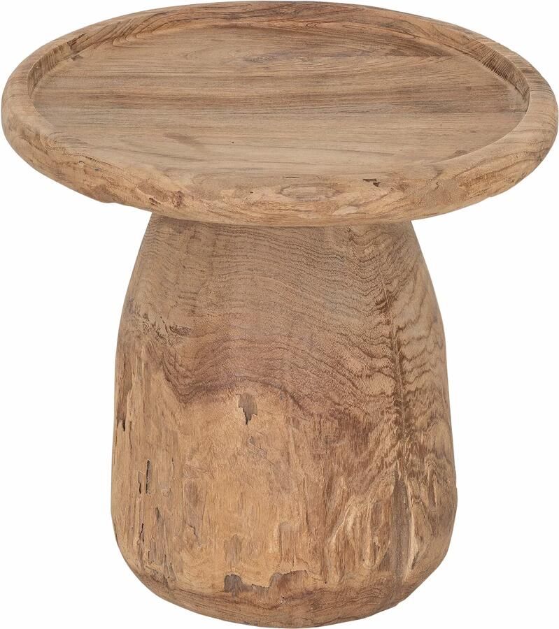 MUST Living Bijzettafel Tambora Teakhout Ø50cm Bruin Rond