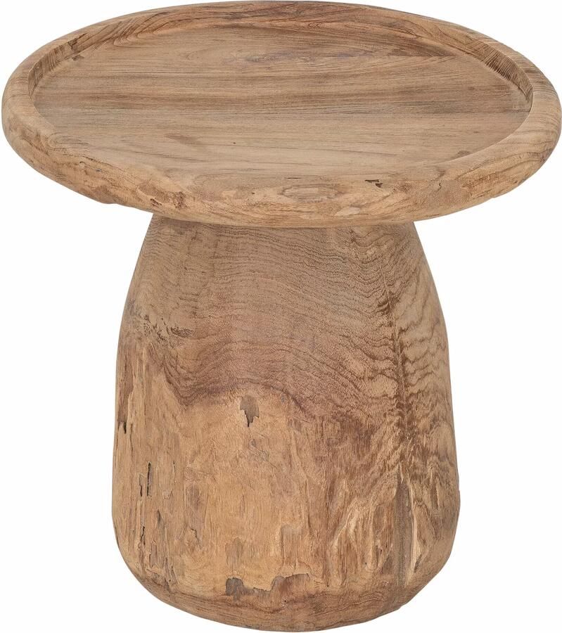 MUST Living Bijzettafel Tambora Teakhout Ø50cm Bruin Rond