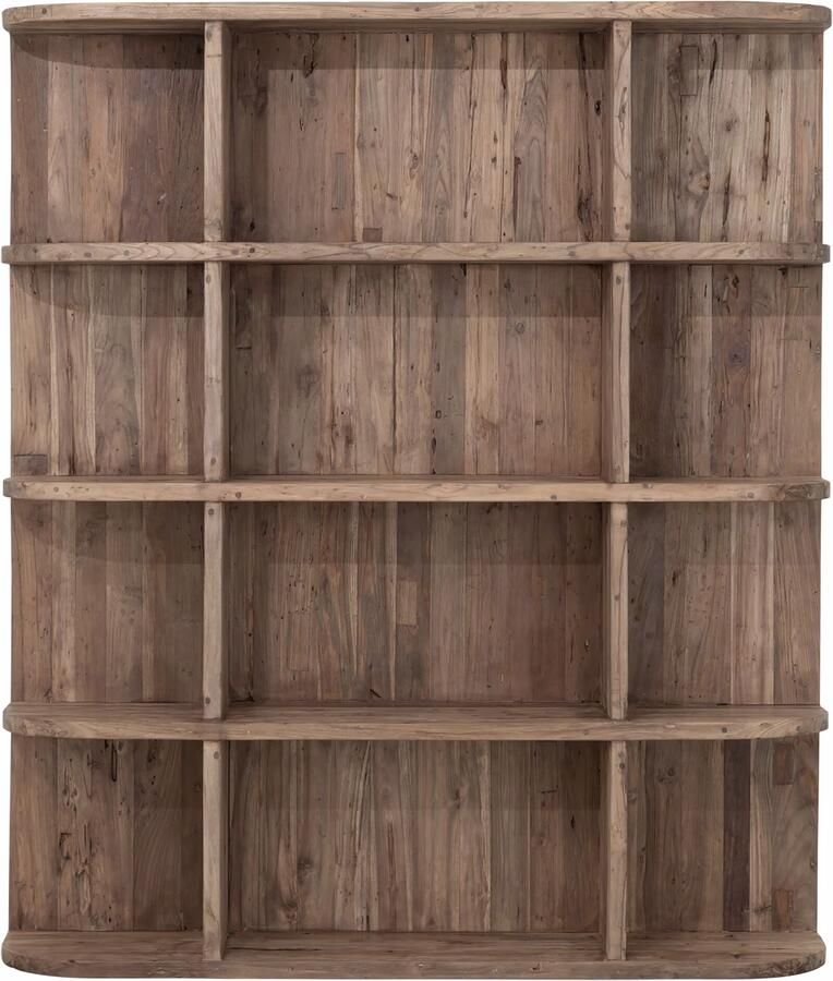 MUST Living Boekenkast Rush Teakhout 160 x 140cm Bruin