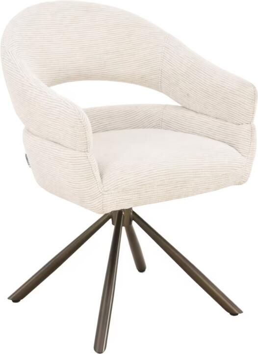 MUST Living Draaibare Eetkamerstoel Clooney Donna-stof Natural