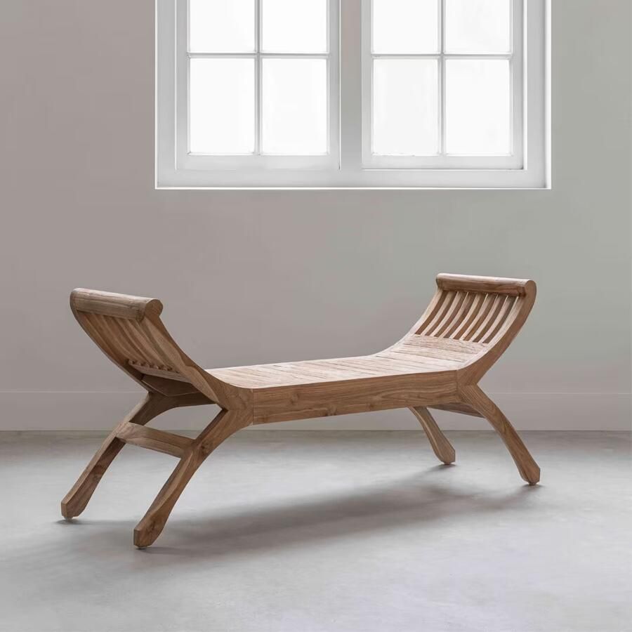 MUST Living Eetkamerbank Cleopatra Teakhout 105cm Bruin