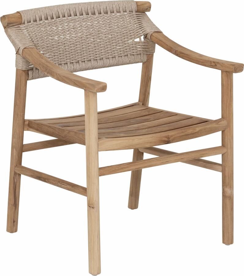 MUST Living Eetkamerstoel Kenzo Teakhout en touw Beige