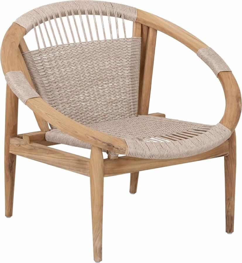 MUST Living Fauteuil Kumo Teakhout en touw Naturel
