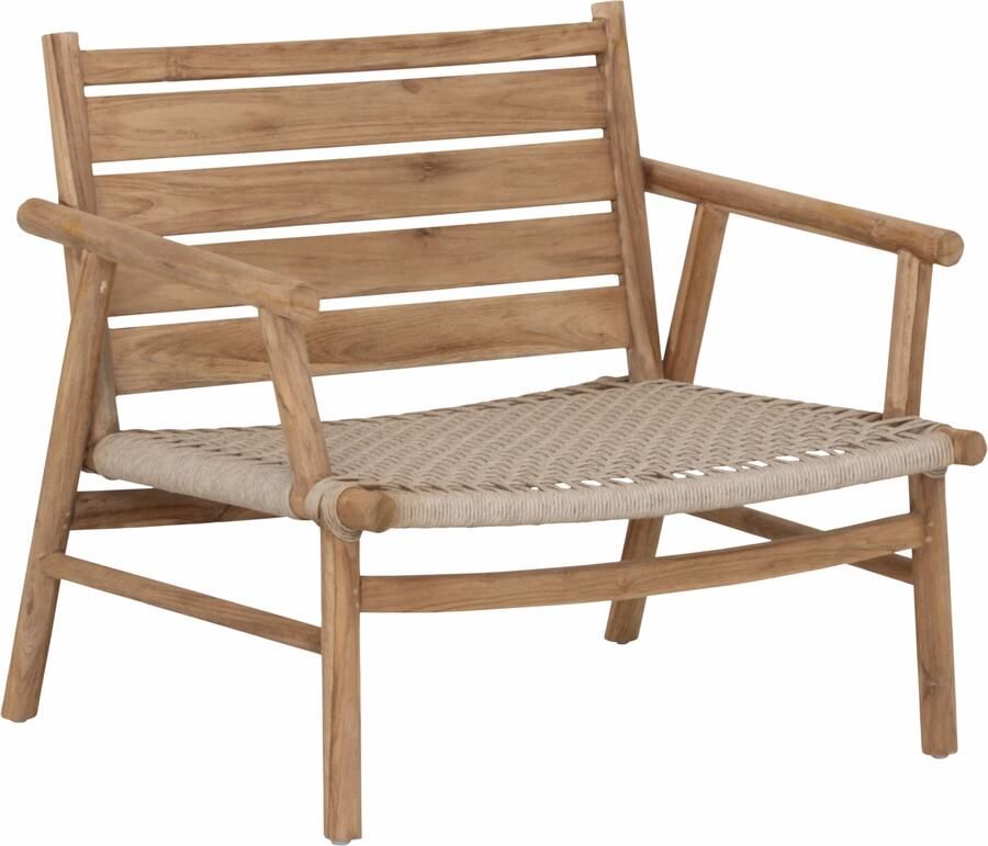 MUST Living Fauteuil Ono Teakhout en touw Beige
