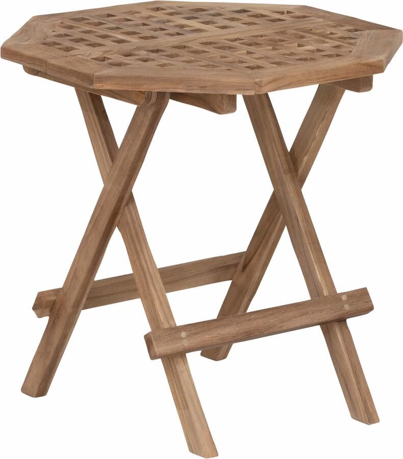 MUST Living Inklapbare Bijzettafel Owen Teakhout 50 x 50cm Naturel