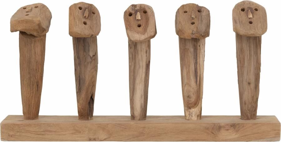 MUST Living Kapstok Liam Teakhout Met 5 haken Naturel