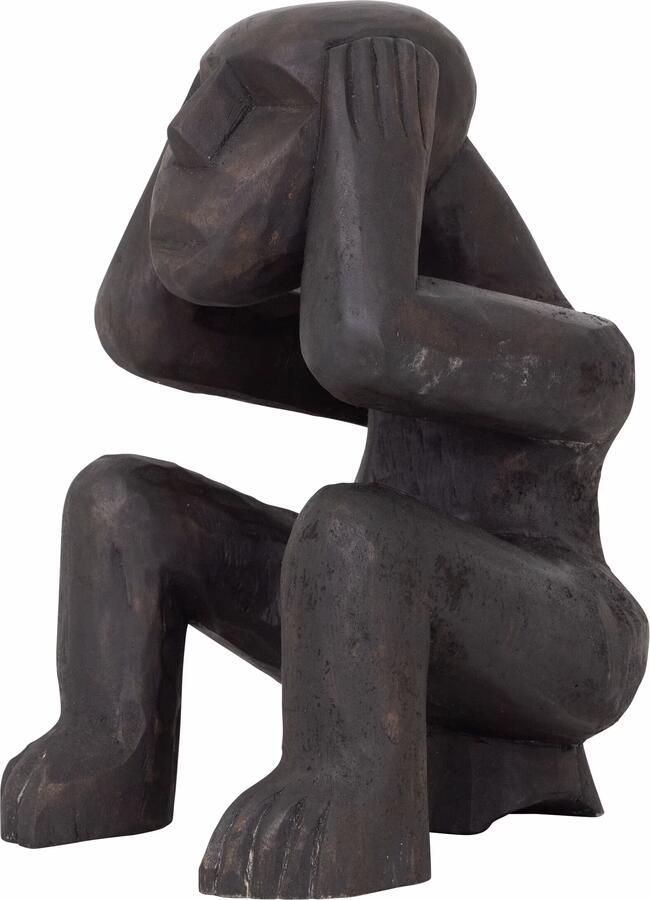 MUST Living Ornament Hear Nothing Mahoniehout Bruin