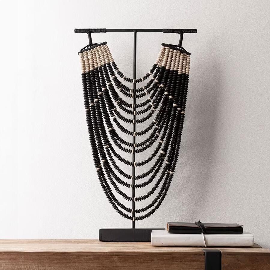 MUST Living Ornament Magic Black Houten kralen 51cm hoog Zwart