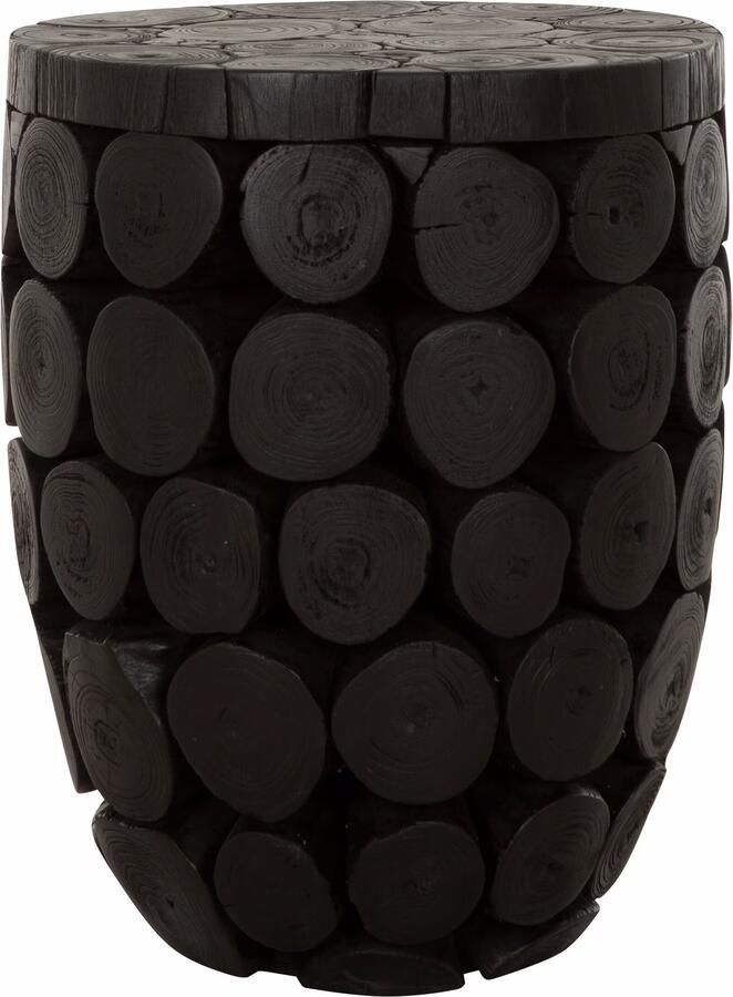 MUST Living Salontafel Cone Teakhout 36cm Zwart Rond