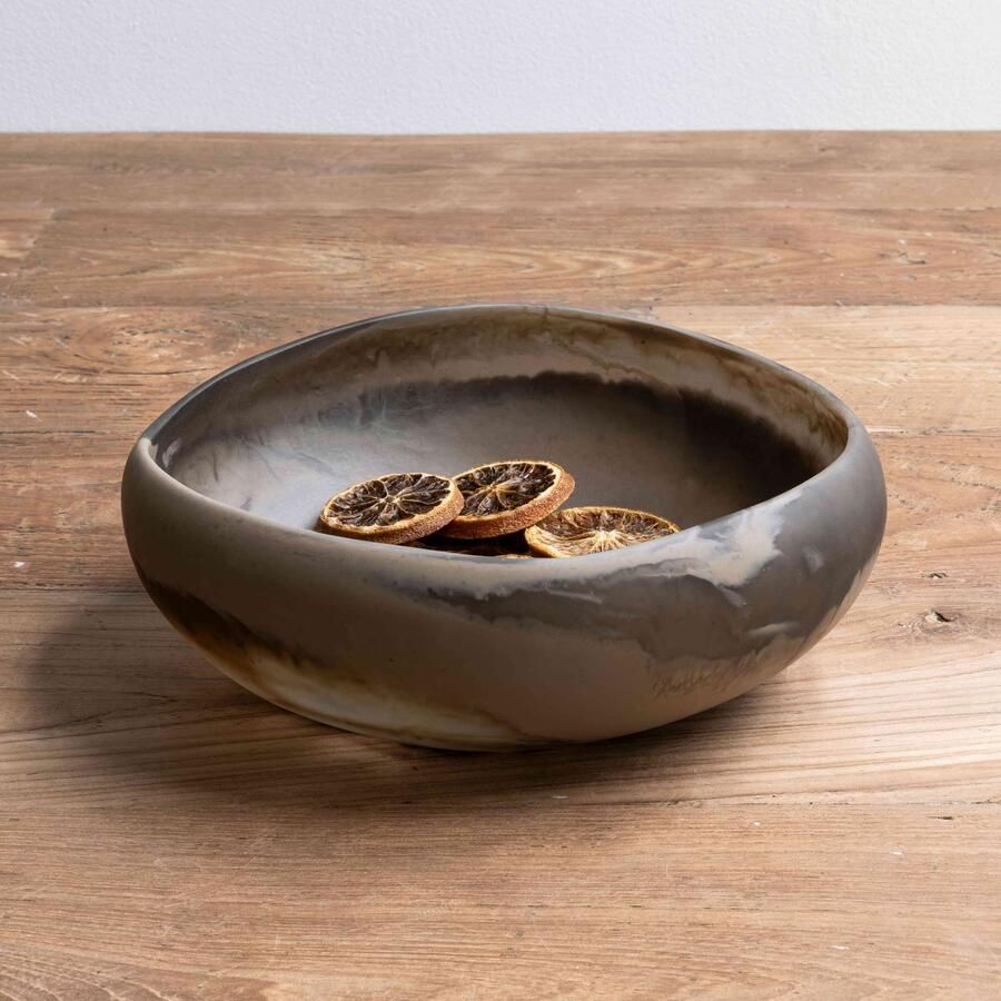 MUST Living schaal Rafael Ø25 cm Zwart en Bruin