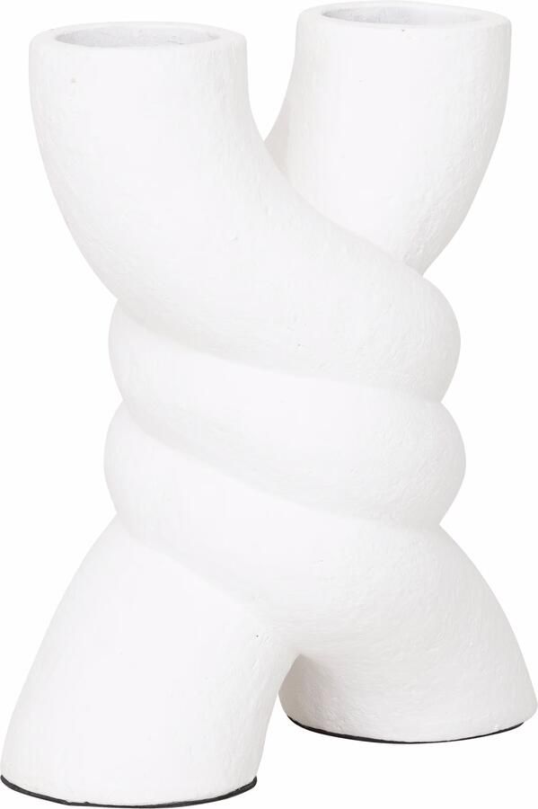 MUST Living Vaas Spiral Terracotta 38cm Wit