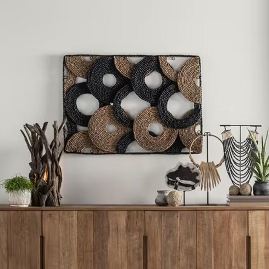 MUST Living Wanddecoratie Cuba Waterhyacint Bruin