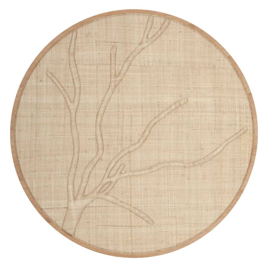 MUST Living Rond Wandpaneel Jungle Palmblad 85cm Beige