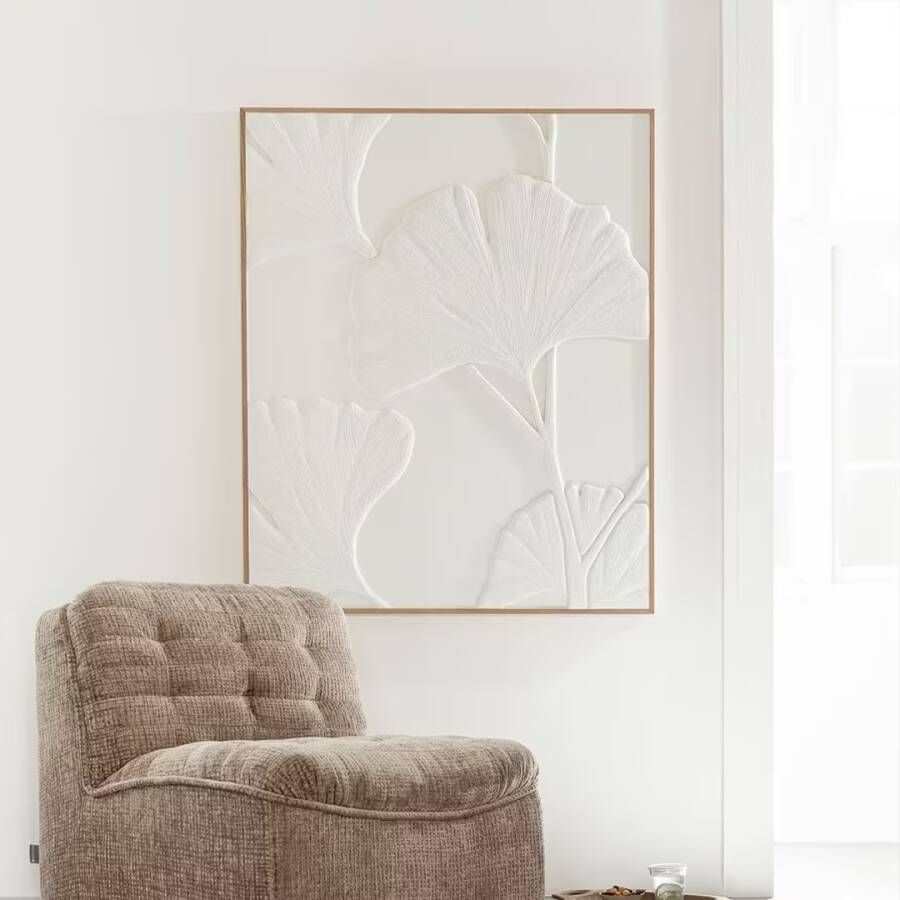 MUST Living Wanddecoratie Japanese Bananenblad 127 x 102cm Wit