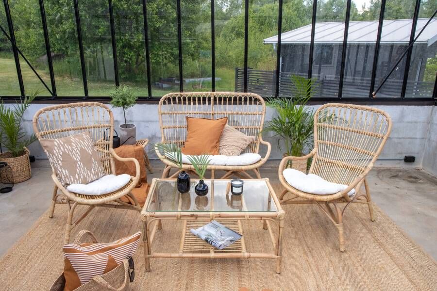 Nohr Loungeset Bronwen Met bank 2 fauteuils en tafel Rotan Naturel - Foto 3