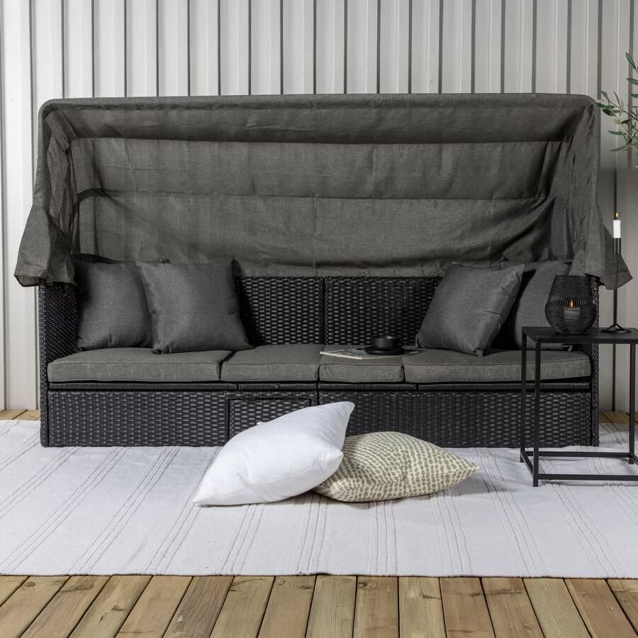 Venture Home Nopy Zonnebed 60 x 135 x 200 Zwart - Foto 3