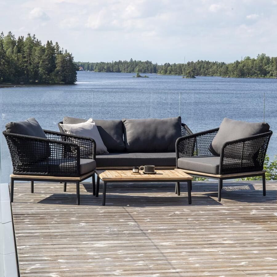 Nohr Loungeset Grizel Met bank tafel en 2 stoelen Grijs