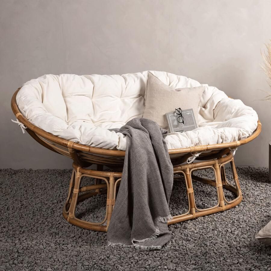 Nohr Outdoor Loveseat Larhonda Rotan Off White
