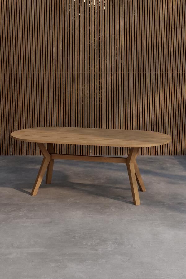 Nohr Ovale Tuintafel Amberia Teakhout 200 x 100cm Naturel Ovaal