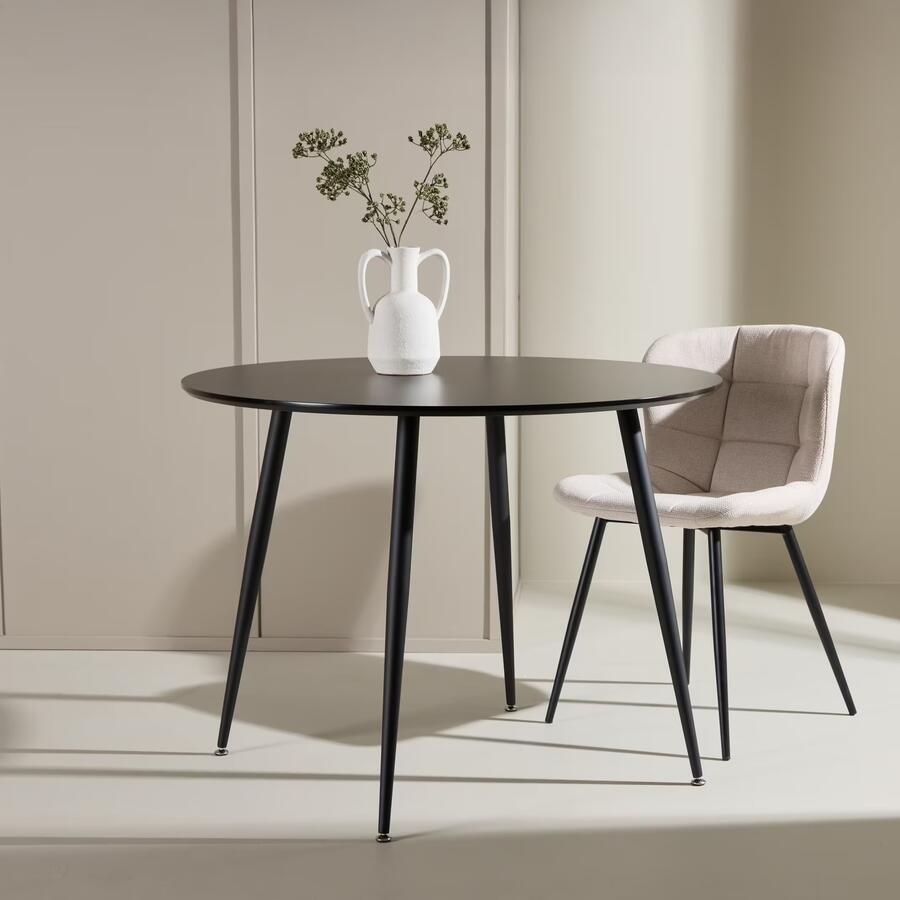Nohr Ronde Eettafel Quennel 100cm MDF Zwart
