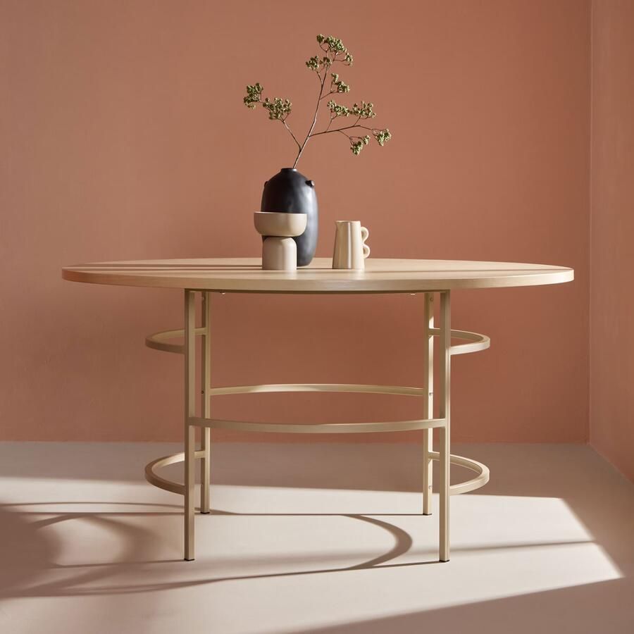 Nohr Ronde Eettafel Vu MDF 140cm Whitewash Beige
