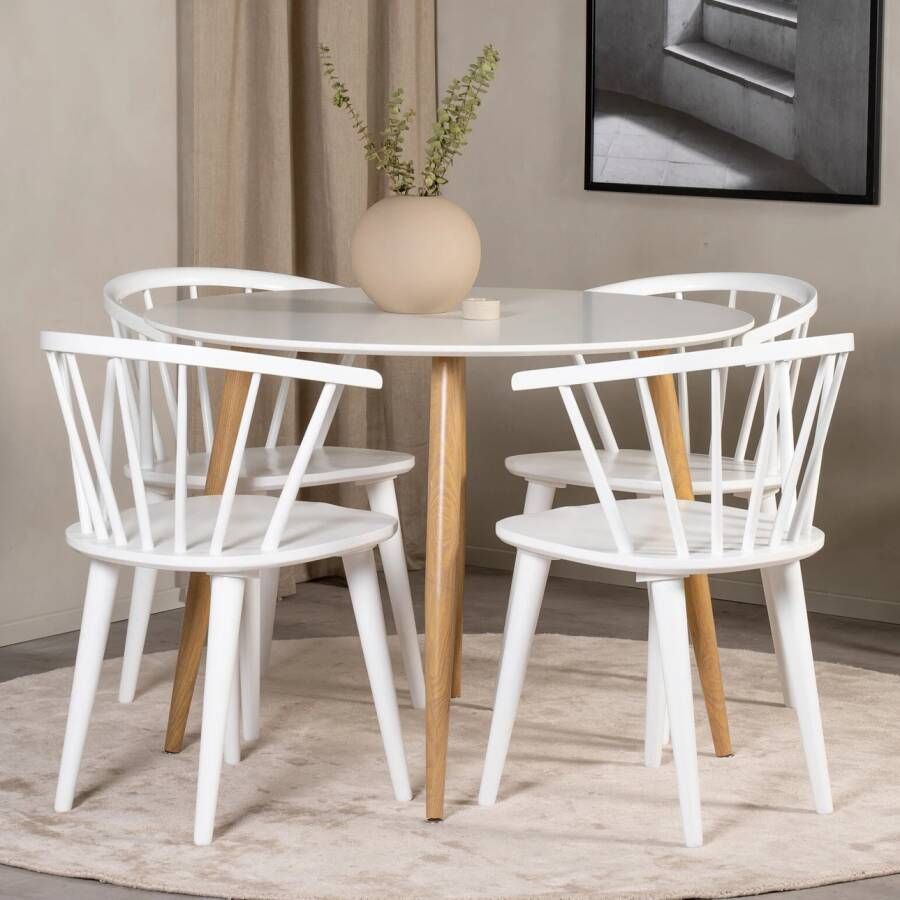 Nohr Ronde Eettafel Quennel 100cm Eiken Wit