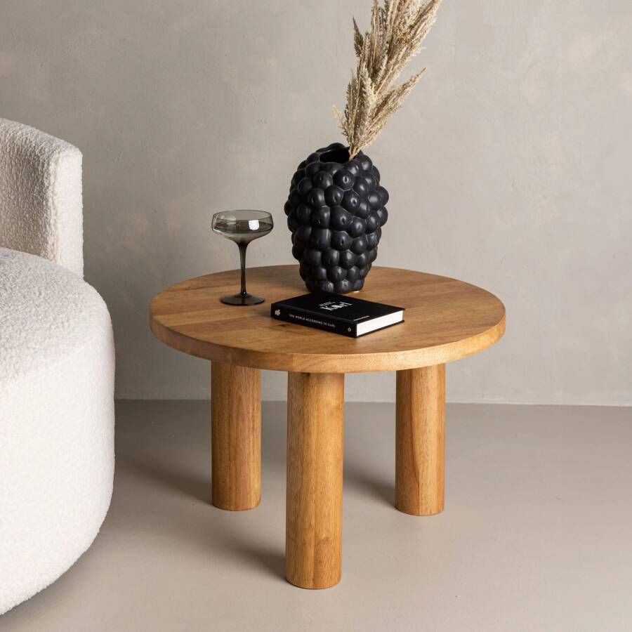 Nohr Ronde Salontafel Meghen Rubberhout 60cm Bruin