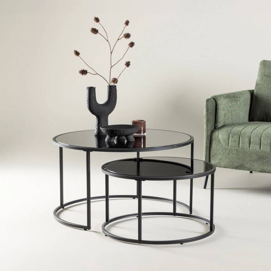 Nohr Ronde Salontafel Quan Set van 2 stuks Zwart