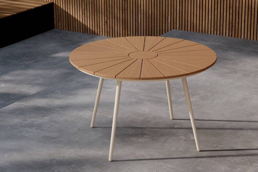 Nohr Ronde Tuintafel Perlita 120cm Naturel Beige