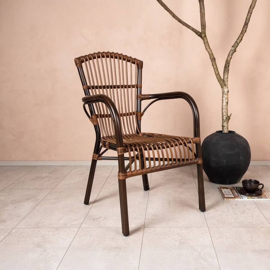 Venture Home Galera Eetkamerstoel 63 x 90 x 55 Bruin - Foto 3