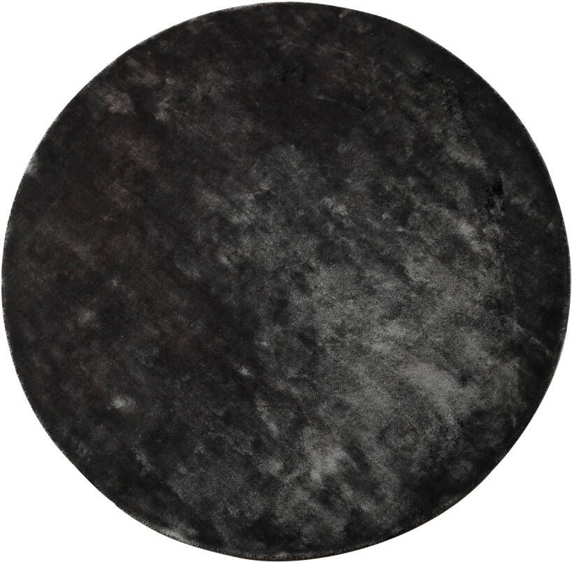Ptmd Collection PTMD Flavia Black viscose handwoven carpet round L