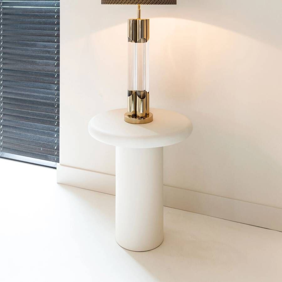 Richmond Interiors Richmond Bijzettafel Bloomstone 55cm Wit Rond