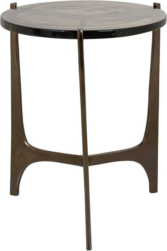Richmond Interiors Richmond Bijzettafel Mateo Glas 41cm Brons Rond