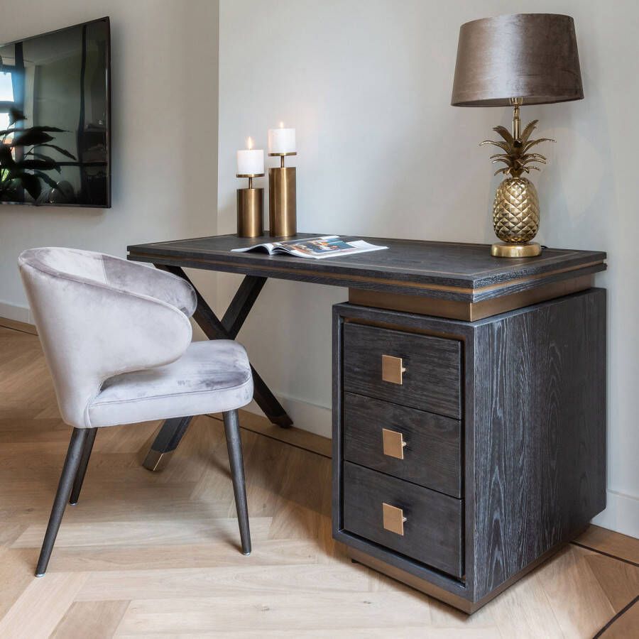 Richmond Interiors Richmond Bureau Hunter Eiken Zwart 150cm