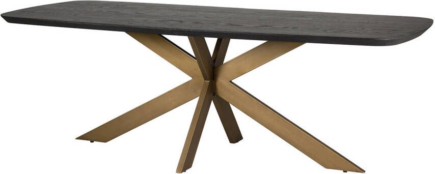 Richmond Interiors Richmond Deens Ovale Eettafel Cambon Eiken en Metaal Dark Coffee