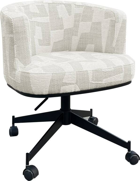 Richmond Interiors Richmond Draaibare Eetkamerstoel Rochenne Op wielen Beige