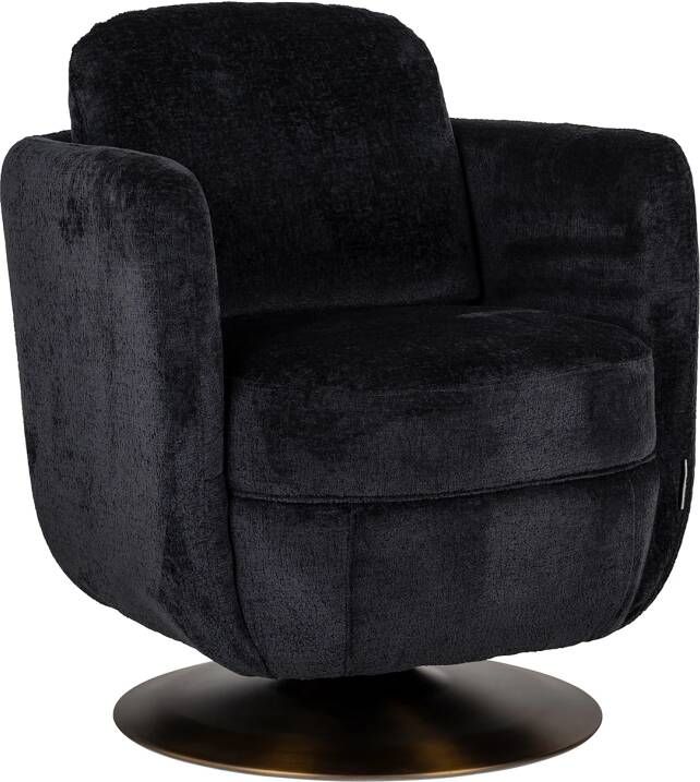 Richmond Interiors | Draaifauteuil Turner black chenille | Zitmeubels woonkamer | Draaifauteuil