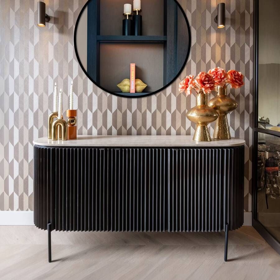 Richmond Interiors Richmond Dressoir Hampton Travertin 160cm Dark Brown