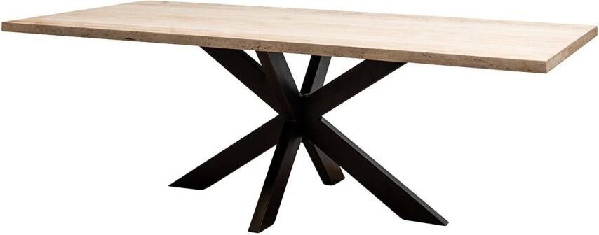 Richmond Interiors Richmond Eettafel Avalon Travertin 230 x 100cm Zwart