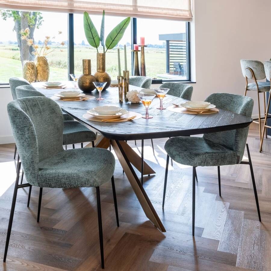 Richmond Interiors Richmond Eettafel Hayley Eiken 280 x 110cm Zwart