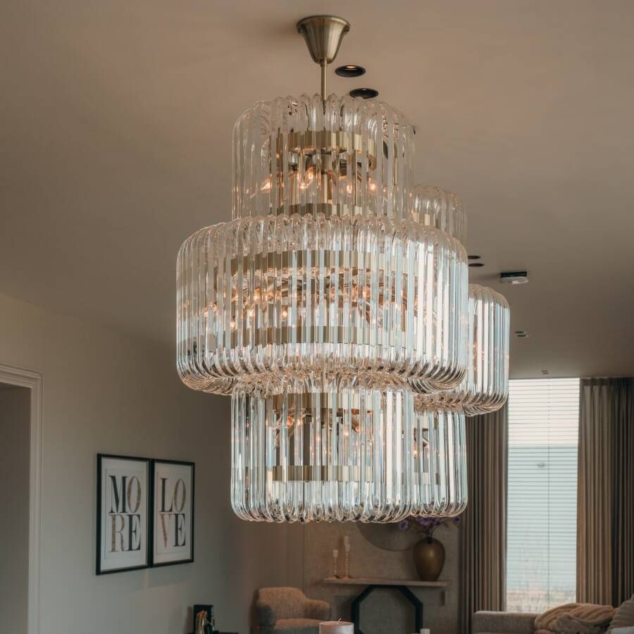 Richmond Interiors Richmond Hanglamp Chenna Glas 80 x 80cm Transparant