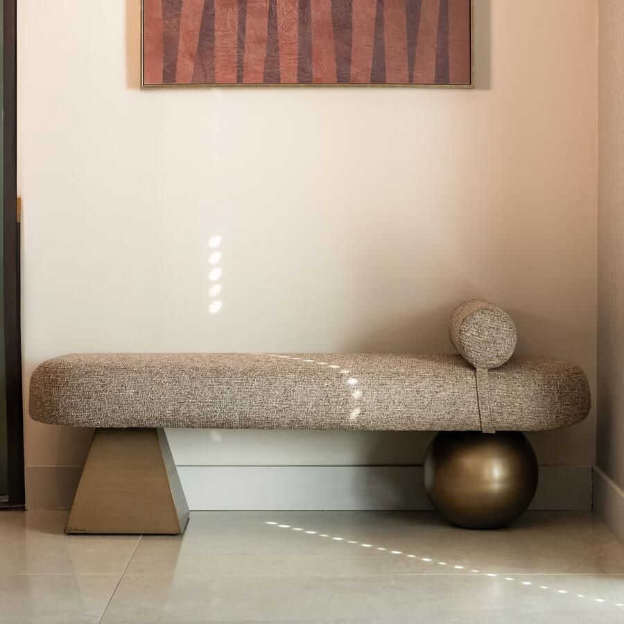 Richmond Interiors Richmond Bankje Alexander Jones 148cm Tweed stof Brown