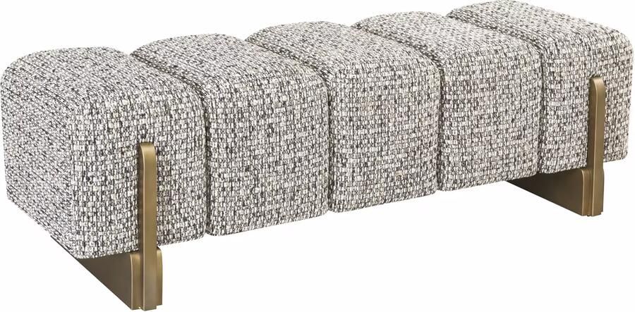 Richmond Interiors Richmond Bankje Caleo 152cm Bouclé Beige Grijs