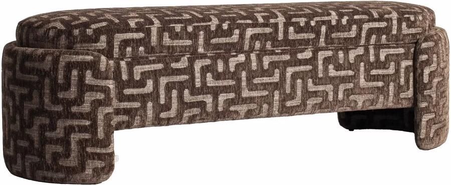 Richmond Interiors Richmond Bankje Cupid Met opbergruimte Brown Labyrinth 150cm Bruin
