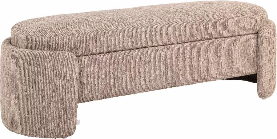 Richmond Interiors Richmond Bankje Cupid Met opbergruimte Mocca Linear 150cm Mocha