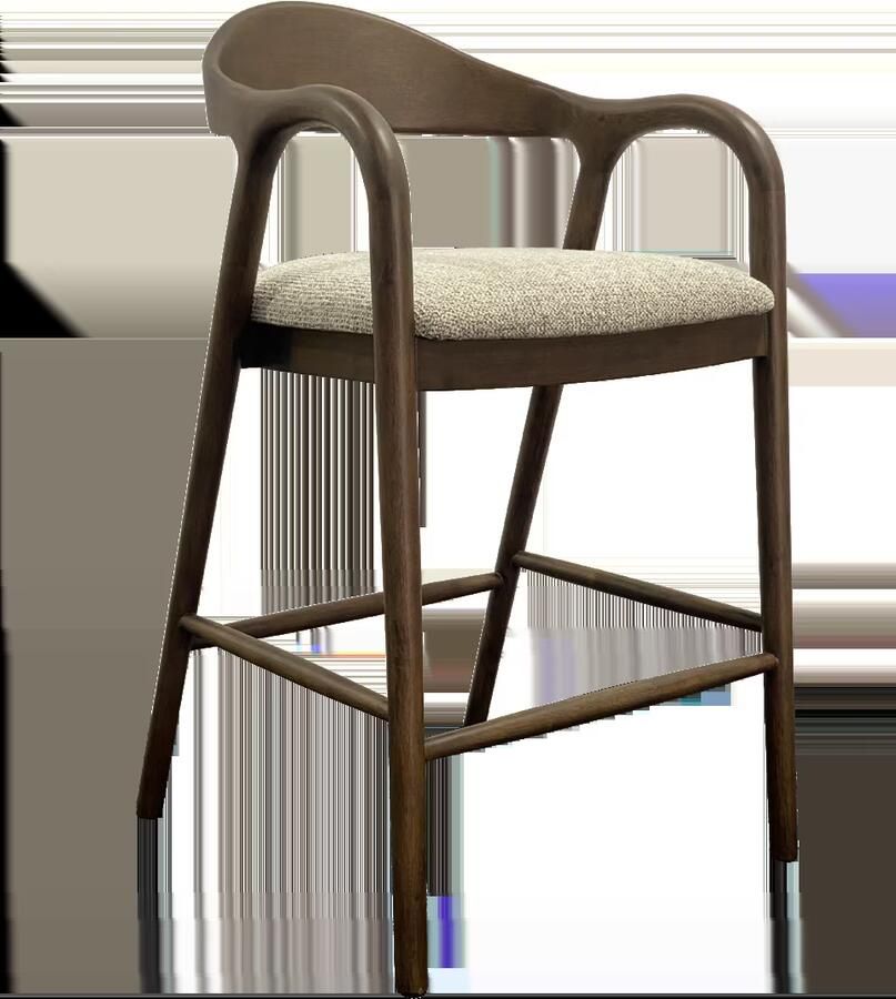 Richmond Interiors Richmond Barstoel Mihara Geweven stof en hout Mocca (zithoogte 70cm)