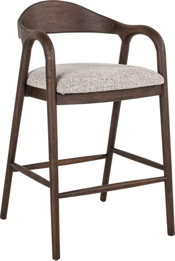 Richmond Interiors Richmond Barstoel Mihara Geweven stof en hout Mocca (zithoogte 70cm)