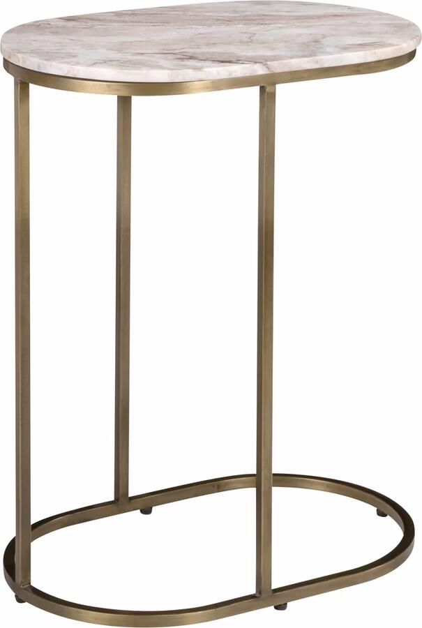 Richmond Interiors Richmond Bijzettafel Bottega Blush Marmer 65cm Blush Beige Ovaal